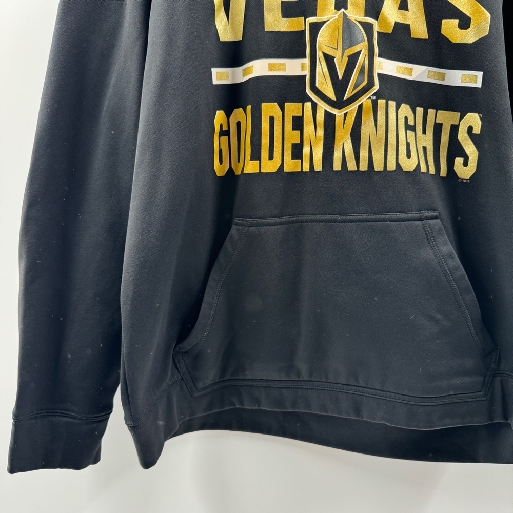 Adidas Vegas Golden Knights Black Lace-Up V-Neck Hoodie – Men’s Size Medium - Picture 3 of 7
